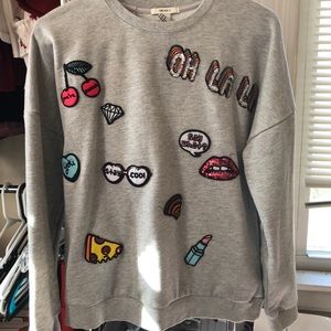 Gray stitch sweater